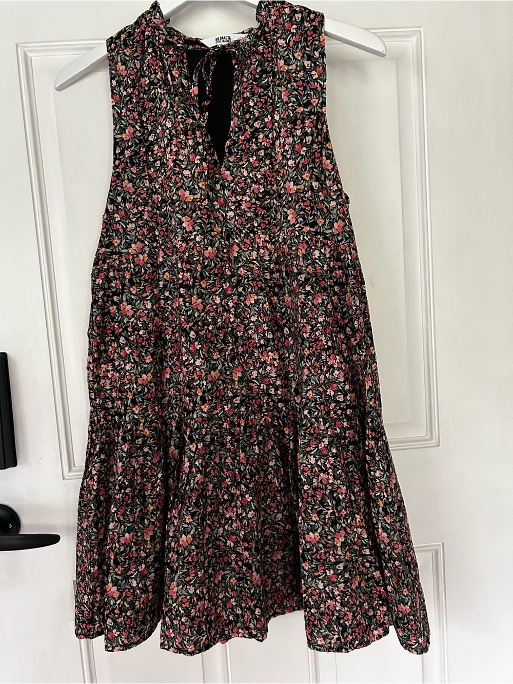 BB Dakota by Steve Madden Black Mini Dress with Pink Floral Pattern